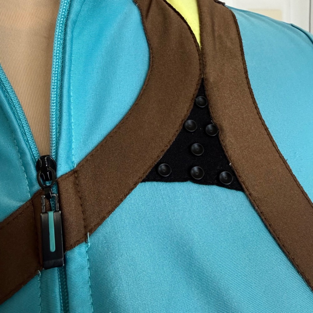 Jamie Sadock Womens Turquoise Brown Abstract Quarter Zip Golf Top Sleeveless S - Picture 9 of 9
